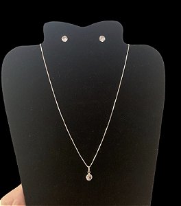 Conjunto Ponto de Luz em Prata 925