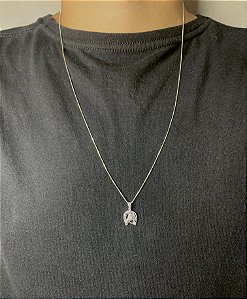 Corrente Masculina de Ferradura em Prata 925