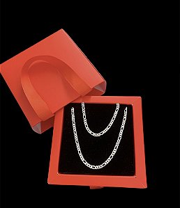 Conjunto Corrente e Pulseira Elos 3x1 3mm 70cm em Prata 925