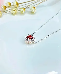 Colar Coração Cravejado em Prata 925