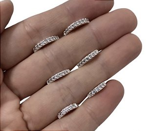 Brinco Argola Cravejada em Prata 925 UNISSEX
