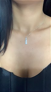 Colar com Pingente Placa de Prata 925