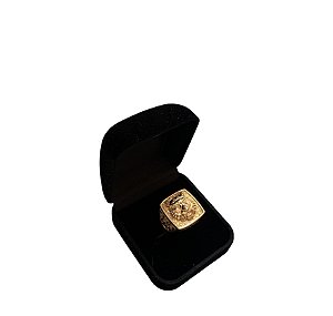 Anel Tigre Masculino Banhado a Ouro 18K