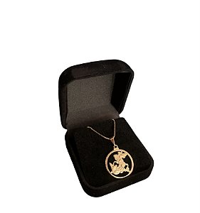 Corrente com Pingente de São Jorge Banhado a Ouro 18K