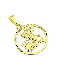 Pingente de São Jorge Banhado a Ouro 18K