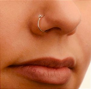 Piercing Furo Nariz argola com Ponto de luz em Prata 925