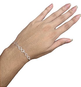 Pulseira de infinitos em Prata 925