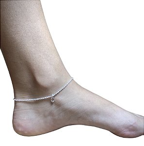 Tornozeleira uma gota em Prata 925