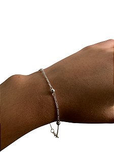 Pulseira de bolinha em Prata 925