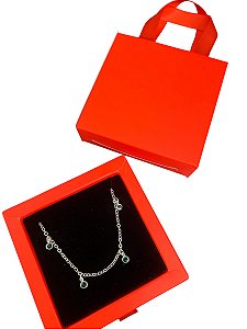 Pulseira de bolinhas penduradas verdes em Prata 925