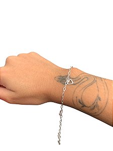 Pulseira de Corações em Prata 925