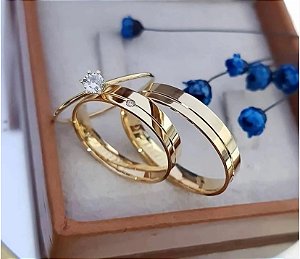 Aliança de Moeda Antiga 4mm (PAR)