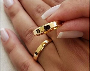 Aliança de Moeda Antiga 3mm (PAR)