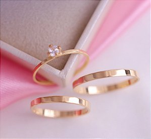 Aliança Elegance 2 mm de Ouro 18k