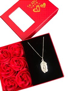 Corrente Veneziana com Pingente Face de Cristo em Prata 925