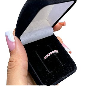 Anel Corações Cravejado II em Prata 925