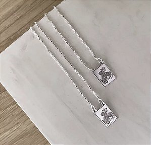 Escapulário mini UNISSEX São Jorge em Prata 925