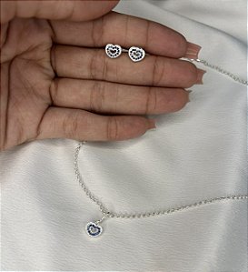 Conjunto Colar e Brinco Elegance II em Prata 925