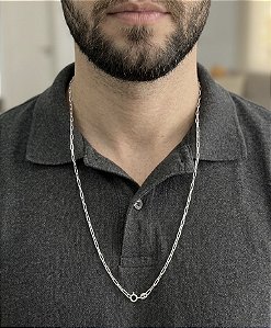 Corrente Masculina Elos Cadeado 2mm 70cm