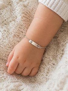 Pulseira Infantil Plaquinha com coroa de Prata 925