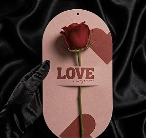 Cartela com Rosa Natural para Presentear
