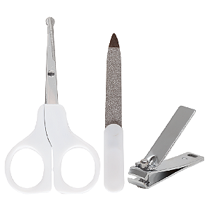 Kit Manicure do Bebê Com Estojo Buba 3 Peças Tesoura Cortador e Lixa de Unha