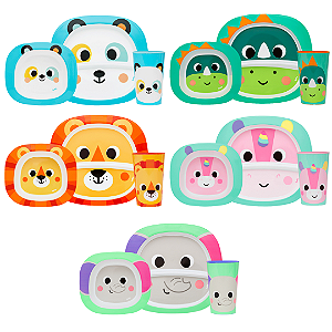 Kit Refeição Bubazoo Prato Divisória Bowl e Copo Introdução Alimentar Bebê Infantil Buba