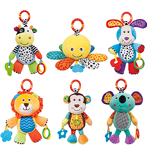 Pelúcia Treme-Treme Com Mordedor e Chocalho Atividades Móbile Bebê Infantil Buba