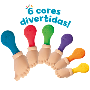 Mordedor Chocalho Pezinho Colorido Bebê Infantil Toyster