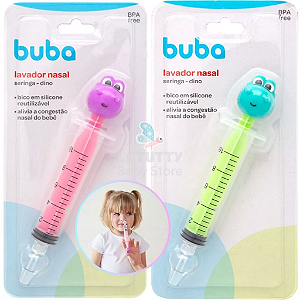 Lavador Nasal Infantil Seringa Com Bico de Silicone 10ml Dino Buba
