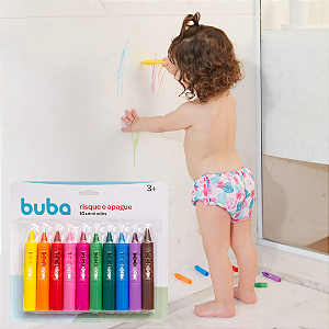 Giz Risque e Apague Buba Com 10 Unidades e Cores Variadas Para um Banho Divertido Ideal Para Criança