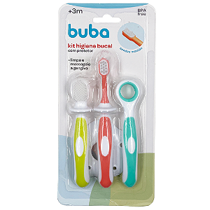 Kit Higiene Bucal Buba Com Escova De Dente E Massageador de Gengiva