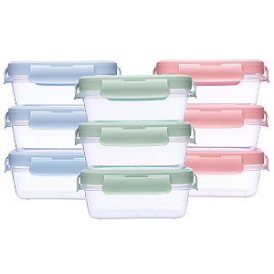 Kit 3 Potes Herméticos 100ml Buba Com Tampa Antivazamento e Trava Para Congelar e Armazenar Alimento