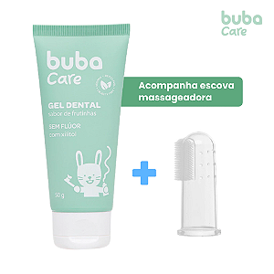 Gel Dental Infantil Sem Flúor 50g Com Escova Massageadora Buba Care