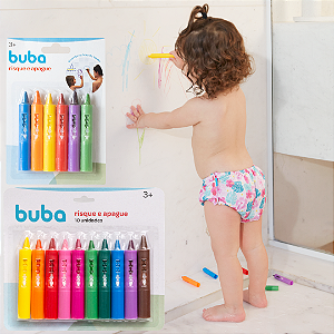 Giz Risque e Apague Buba Cores Variadas Para um Banho Divertido e Criativo Ideal Para Crianças