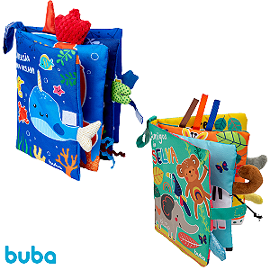 Livrinho de Atividades Sensoriais Tecido Buba Cores e Texturas Brinquedo Infantil +3m