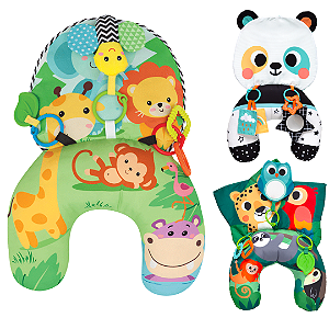 Almofada de Atividades Interativa Para Bebê Buba Com Mordedor Formas e Texturas Tummy Time +3m