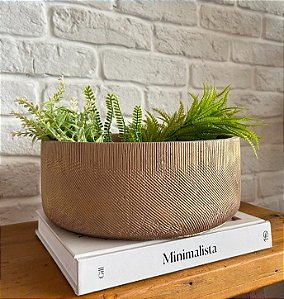 Cachepots em Cimento Dourado (3 tamanhos)
