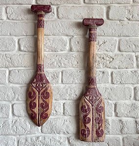 Remo Decorativo em Madeira 50cm Bali (2 peças)