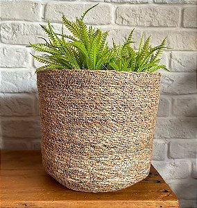 Cachepot para Plantas em Fibra Natural Escura (3 Tamanhos)