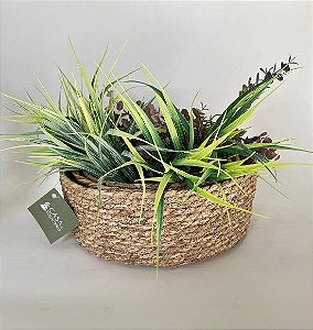Cachepot em Fibra Natural Baixo Cor Palha (3 Tamanhos)