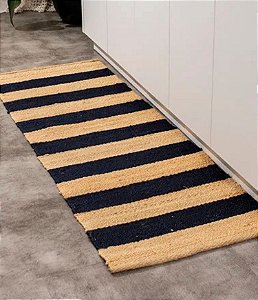 Tapete Artesanal em Juta Natural Listrado (50x120CM)