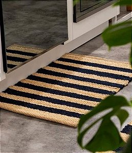 Tapete Artesanal em Juta Natural Listrado (50x80CM)