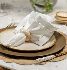 Guardanapo Branco em Tecido Kit 6 peças (45x45)