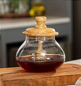 Meleira Colonial de Vidro e Madeira (520ml)