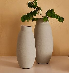 Vaso Decorativo em Cerâmica Cinza (31x15)