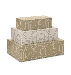Trio de Caixas Decorativas e Organizadoras Verde e Branca em Madeira (3 peças)