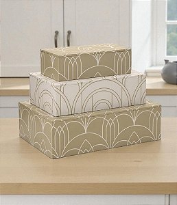 Caixas Decorativas e Organizadoras de MDF Modelo Arcos (3 peças)