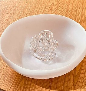 Escultura Decorativa Nó em Vidro com Dourado