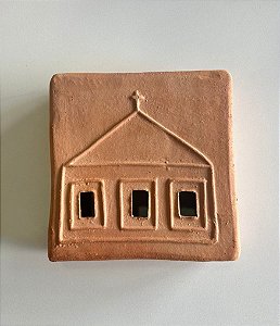 Tijolinho Decorativo de Barro Igrejinha (15x15) | Coleção Barrolândia
